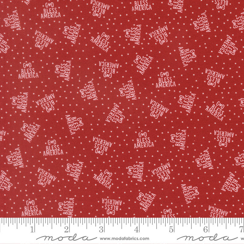 Independence Day God Bless America Red Yardage by Sweetwater for Moda Fabrics | 55724 13