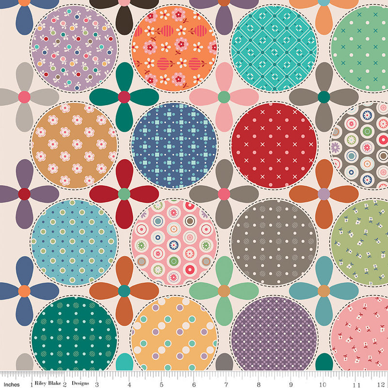 Bee Dots Home Decor Multi Daisy Dots by Lori Holt for Riley Blake Designs | HD14184 MULTI | Cheater Print