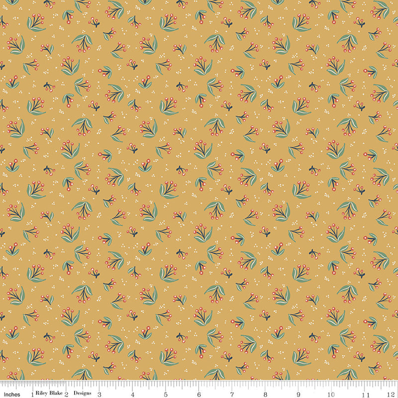 Ivy Reese Berry Branches Golden Yardage by Deena Rutter for Riley Blake Designs | C16603-GOLDEN