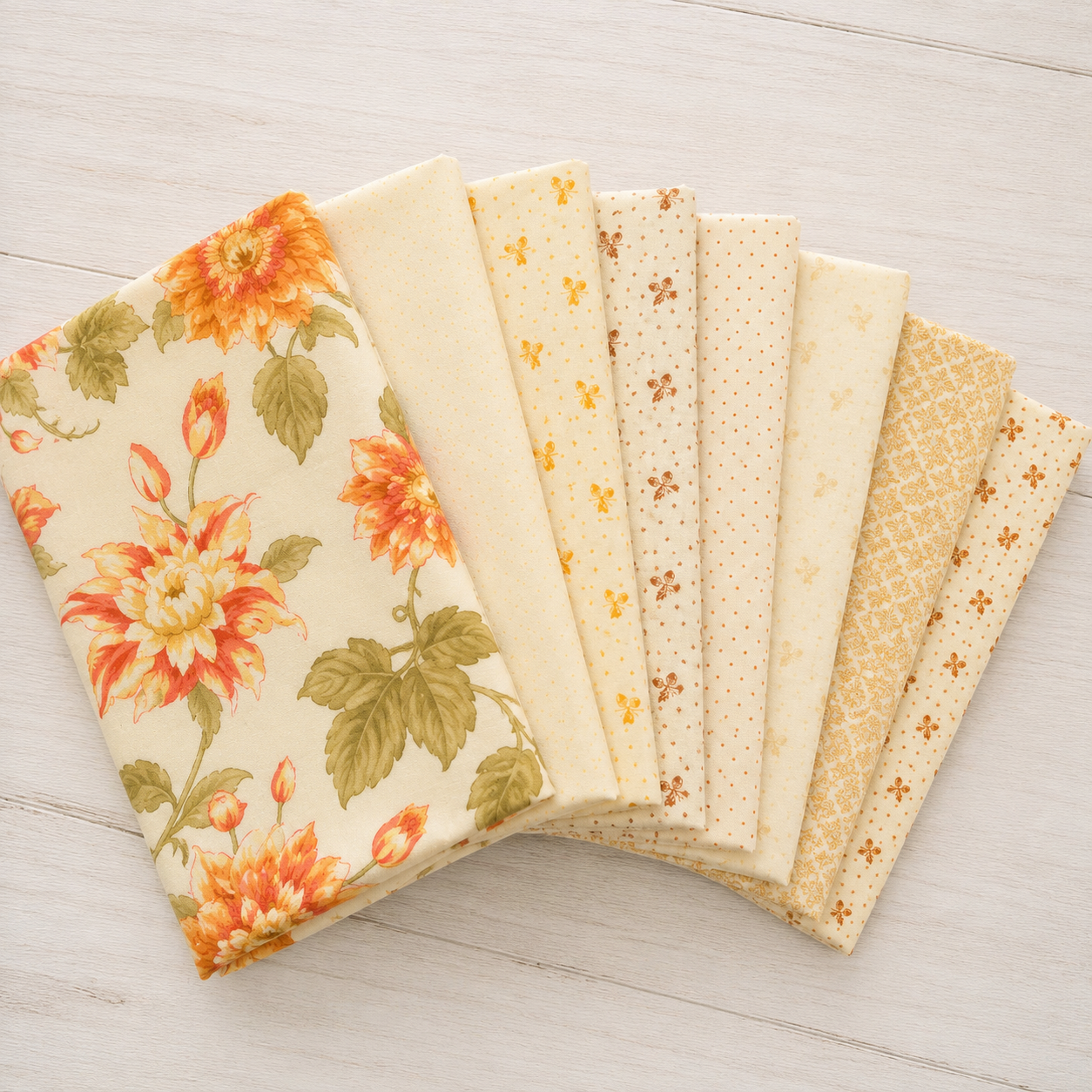 PRESALE Butternut and Sage Fat Quarter Bundle Cream by Fig Tree & Co for Moda Fabrics | 8 Fat Quarters | Curated Bundle
