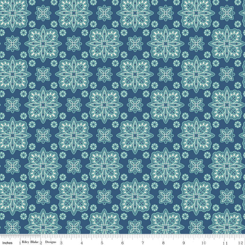 Americana Parade Dark Denim Yardage by Lori Holt of Bee in My Bonnet for | 5 Yard Backing | C16085-DKDENIM