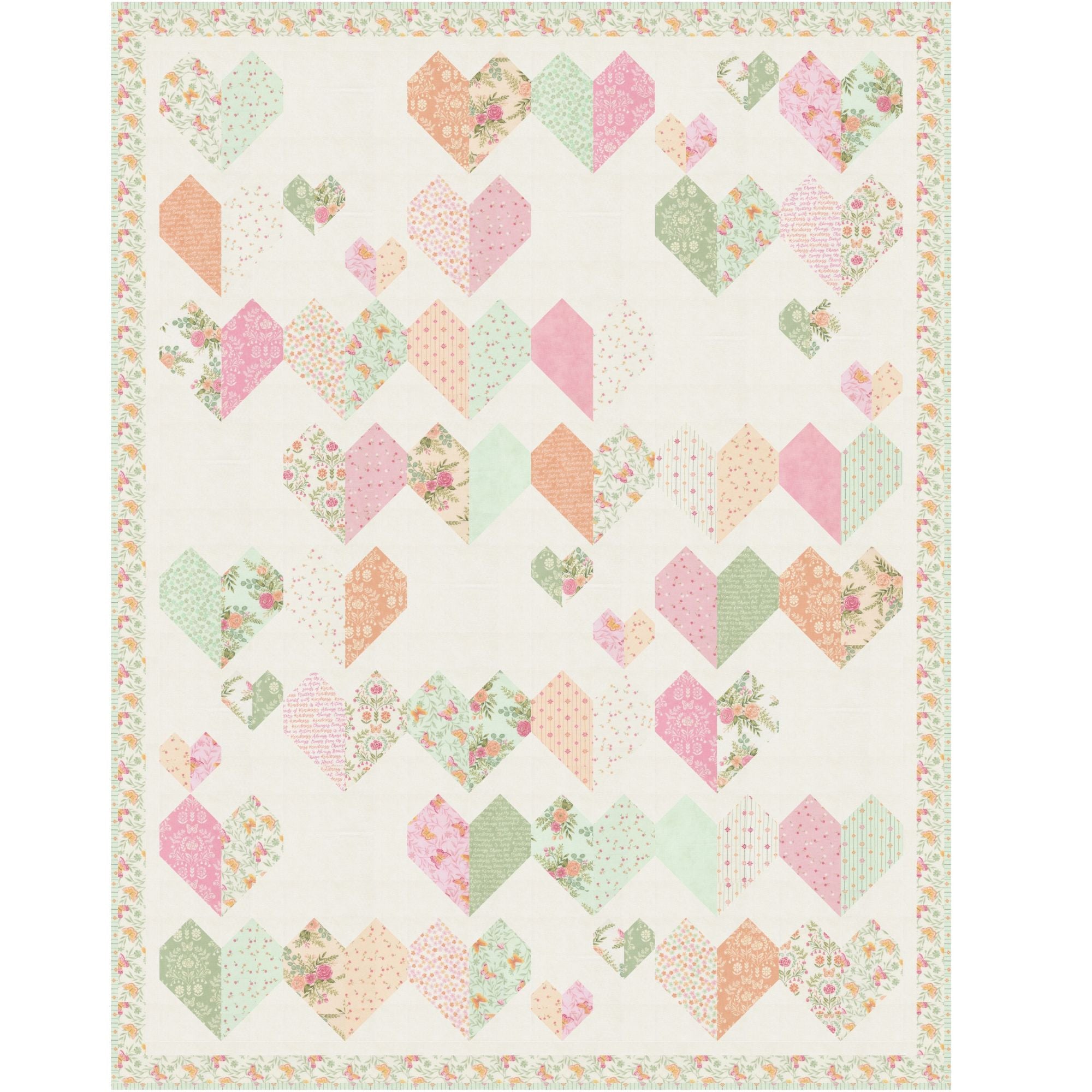 Kind Hearts Custom Quilt Kit With Kindness by Deb Strain for Moda Fabrics | Quilt Size 60" x 78"