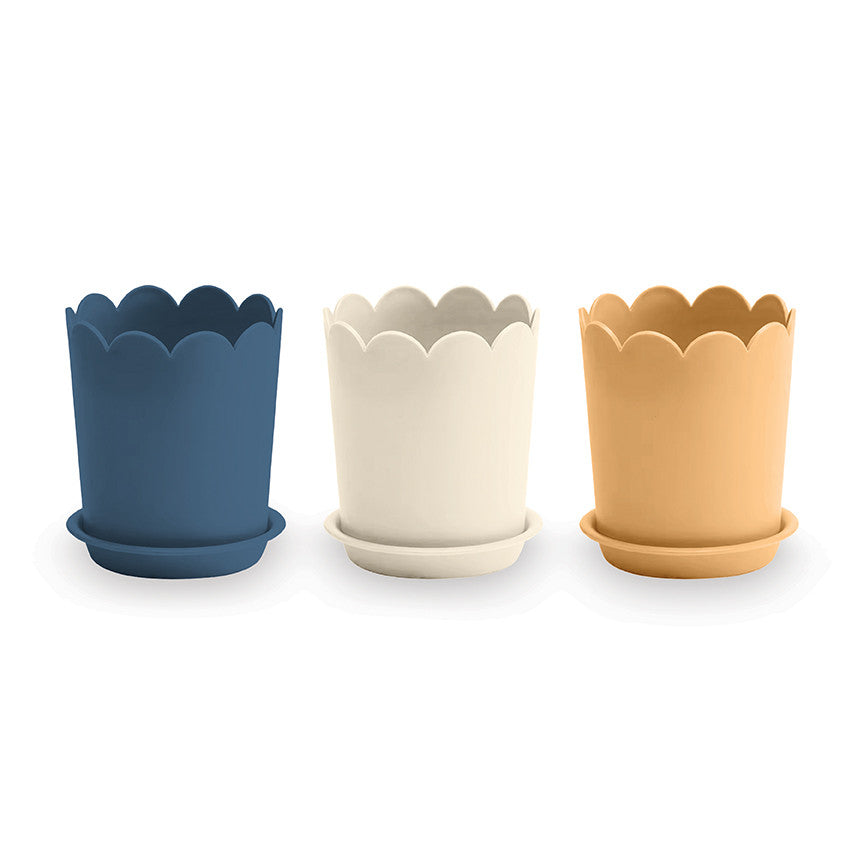 PRESALE Denim & Daisy Flower Pots by Lori Holt of Bee in my Bonnet for Riley Blake Designs | FG-50846