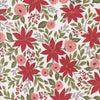 PRESALE Berry And Pine Poinsettia Party Snow Yardage by Lella Boutique for Moda Fabrics | 5240 11