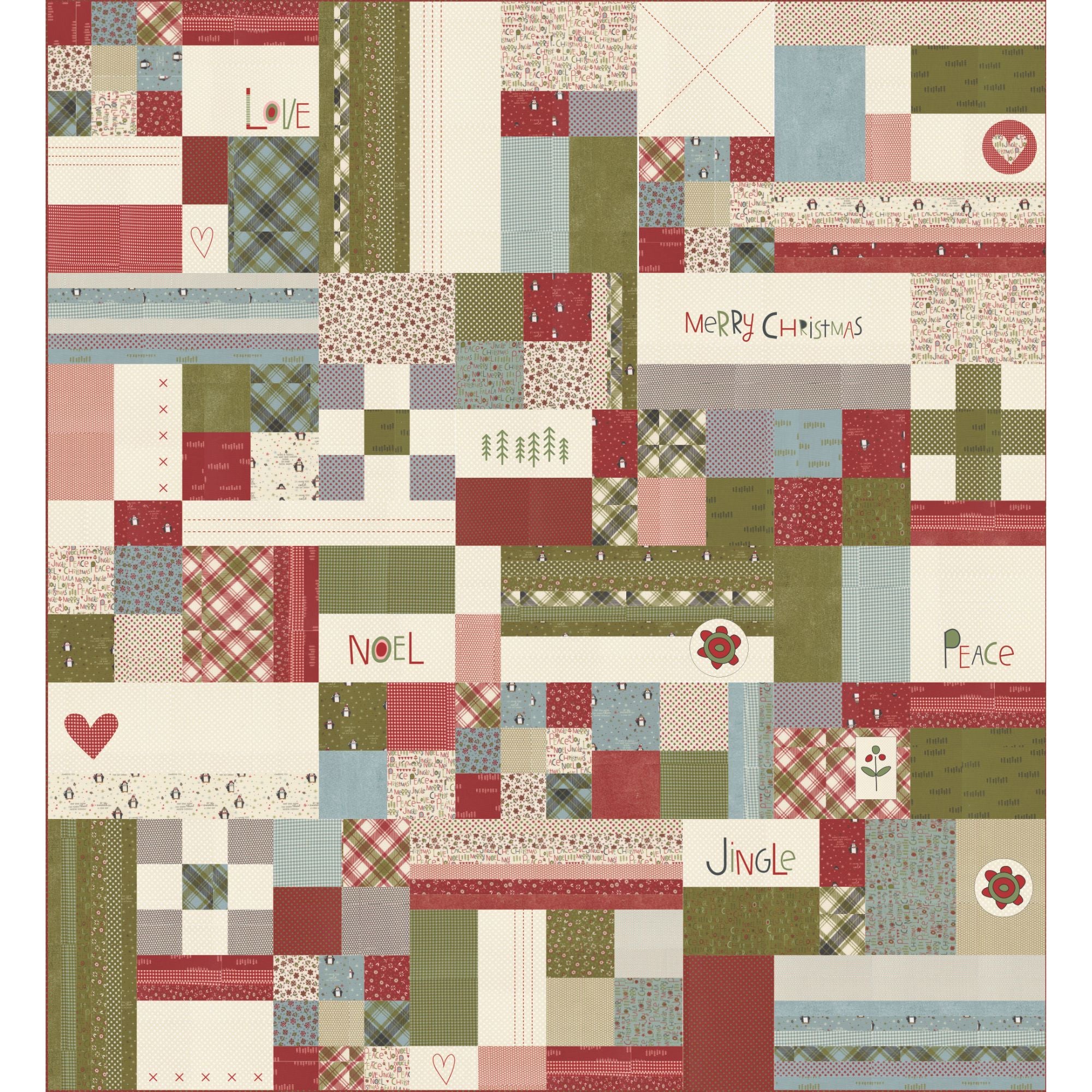 PRESALE Joyful Custom Quilt Kit With Chilly by Sweetwater for Moda Fabrics | Quilt Size 66" x 72"