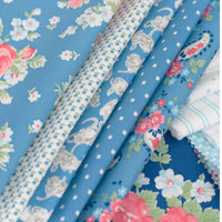 A Cat Named Stitch Custom Fat Quarter Bundle Blue by Camille Roskelley for Moda Fabrics | Curated Bundle | 5 Fat Quarters
