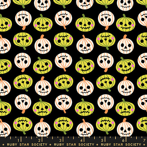 PRESALE Freaky Familiars Pumpkin Party Black Yardage by Ruby Star Society | RS5196 14