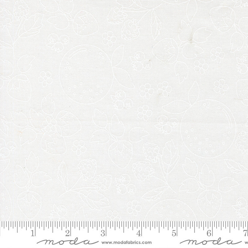 PRESALE Fruit Salad Fruit Sketch Off White White Yardage by Corey Yoder for Moda Fabrics | 29241 11
