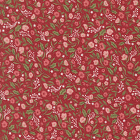 PRESALE Berry And Pine Christmas Posies Cranberry Yardage by Lella Boutique for Moda Fabrics | 5241 14