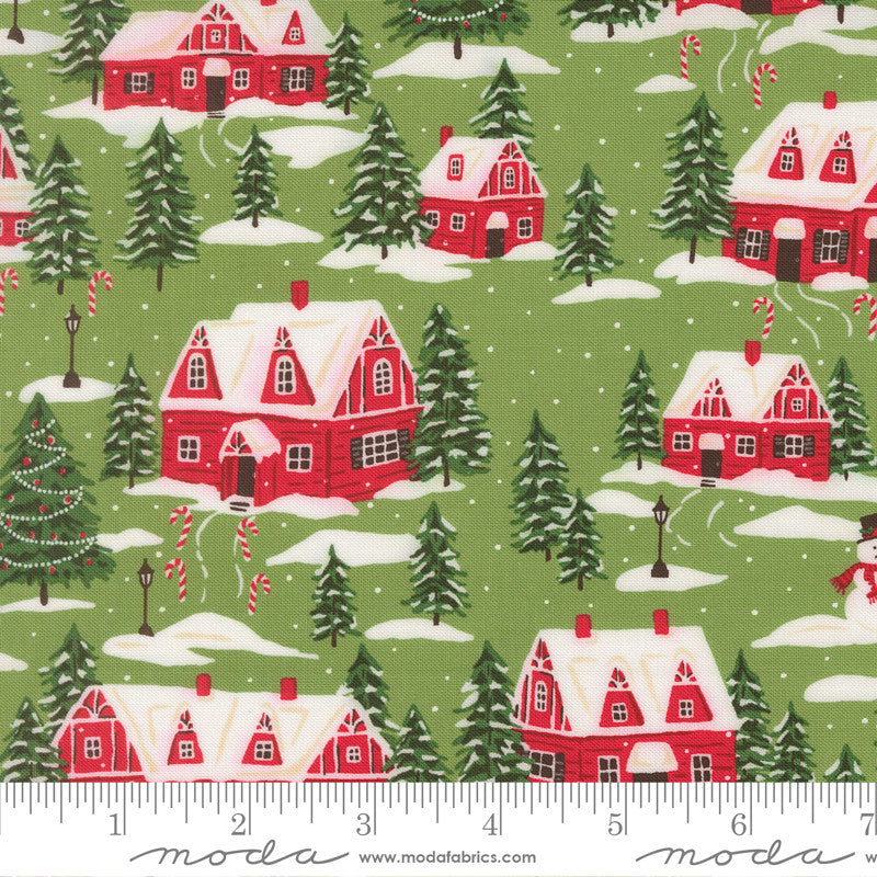 Holiday Cheer Cardinals Village Mistletoe Yardage by Stacy Iest Hsu for Moda Fabrics | 20972 13