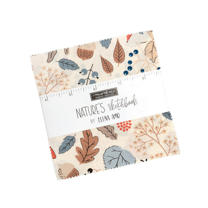 PRESALE Natures Sketchbook Charm Pack 5" by Elena Amo for Moda Fabrics | 42 Pcs | 39070PP