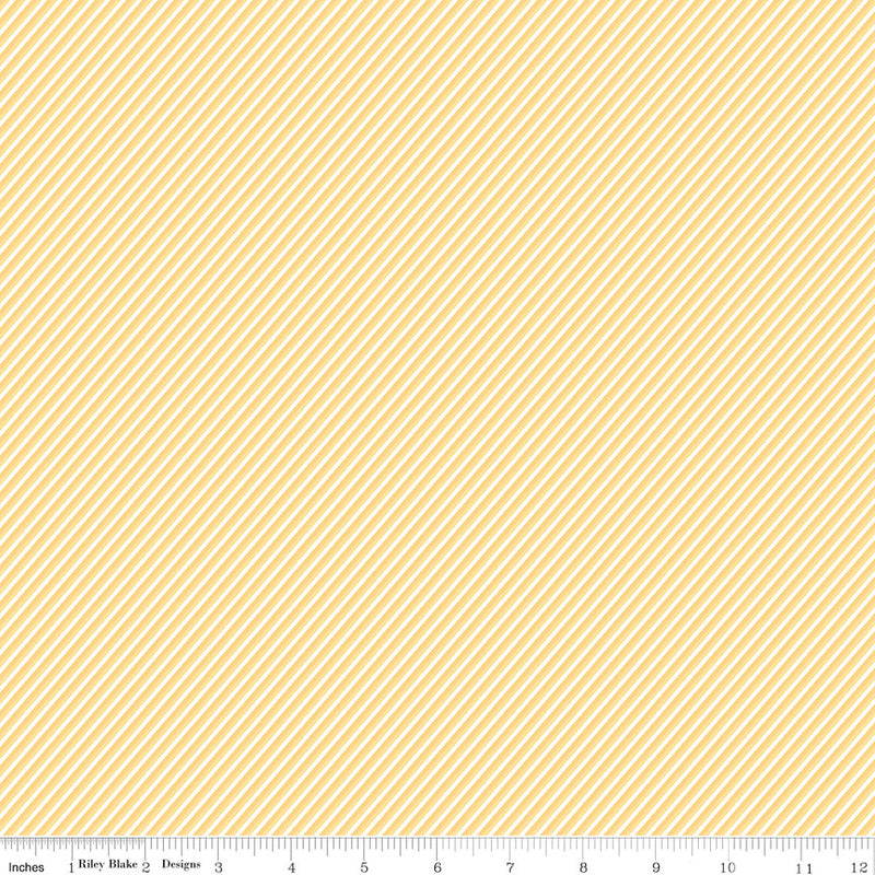 New Beginnings Stripes Buttercream Yardage by Sandy Gervais for Riley Blake Designs | C15756-BUTTERCREAM