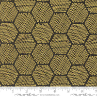 PRESALE Bee Garden Honeycomb Metallic Black by Gingiber for Moda Fabrics | 48416 21M