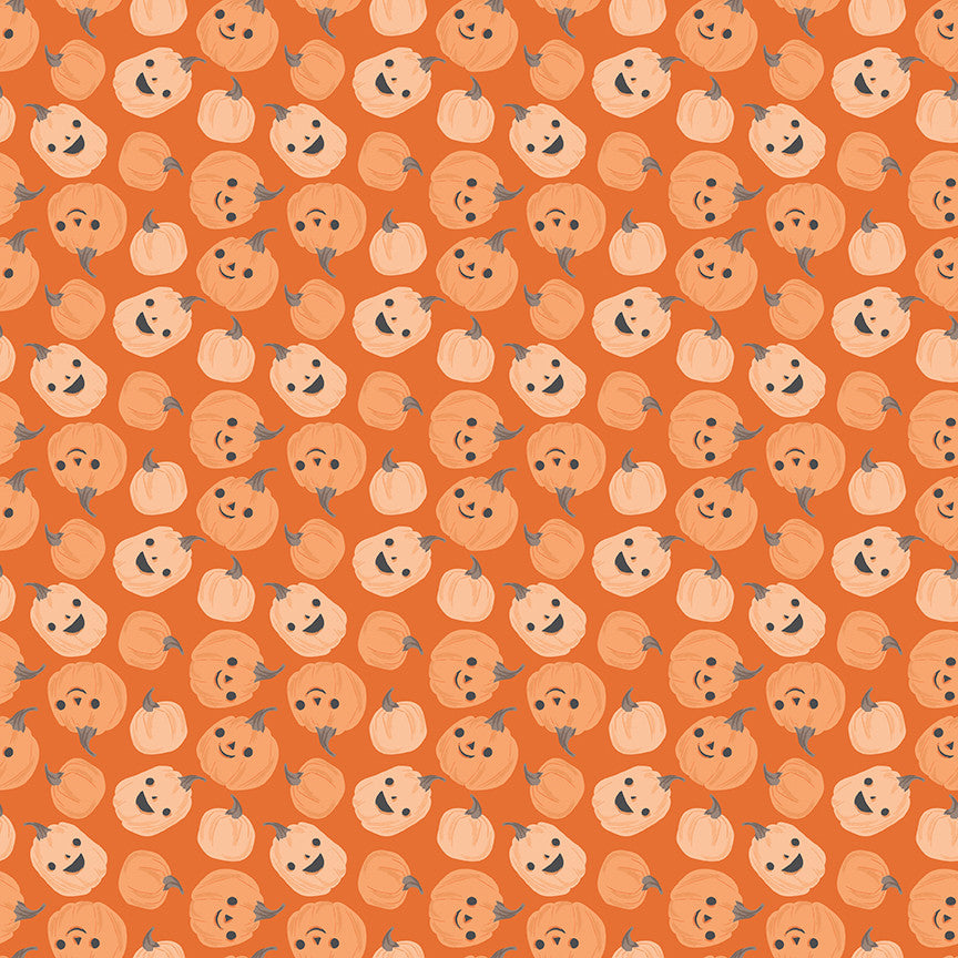 Frank and Friends Pumpkins Orange Yardage by My Mind's Eye for Riley Blake Designs | C17472-ORANGE