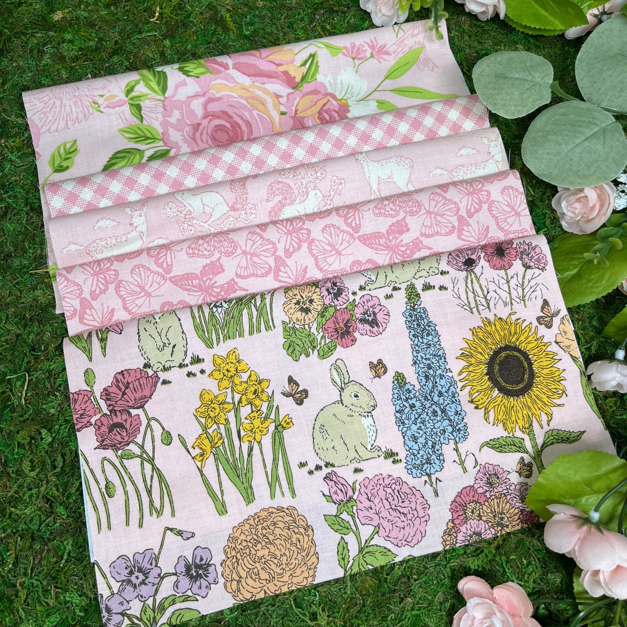 PRESALE My Secret Garden Custom Fat Quarter Bundle Pink by Stacy Iest Hsu for Moda Fabrics | 5 FQs | Curated Bundle