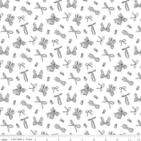 Barbie Vintage Bows White Yardage by Riley Blake Designs | C16893-WHITE