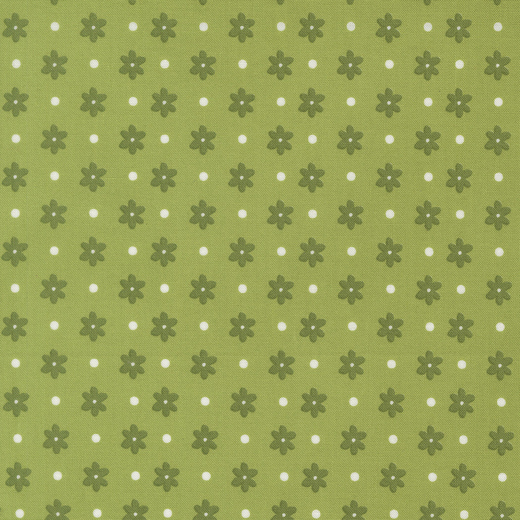 PRESALE Poinsettia and Pear Daisy Dot Fresh Grass Yardage by Sherri & Chelsi for Moda Fabrics | 37713 13