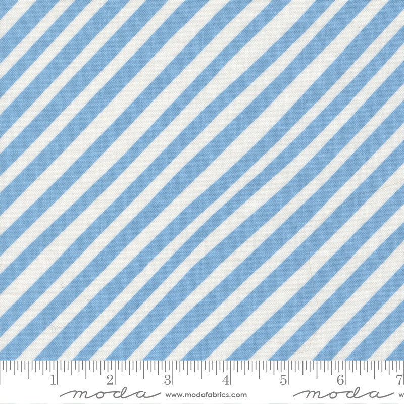 PRESALE Funny Valentine Stripes Sky Yardage by Lizzy House for Moda Fabrics | SKU