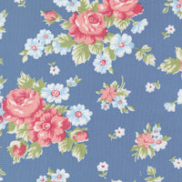 A Cat Named Stitch Blooming Blue Yardage by Camille Roskelley for Moda Fabrics | 55340 13