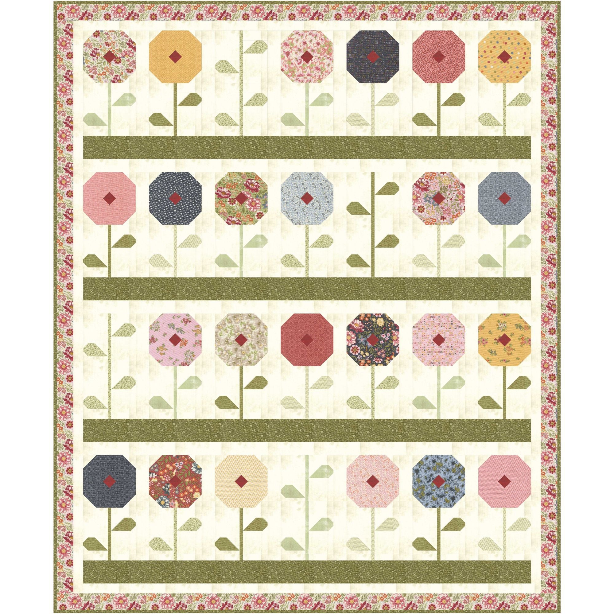 PRESALE Daisy Dot Custom Quilt Kit With Fieldrush by BasicGrey for Moda Fabrics | Quilt Size 76" x 92"