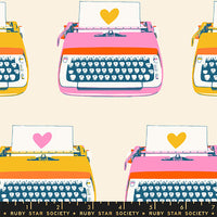 Best Day Ever Typewriters Natural Yardage by Melody Miller for Ruby Star Society | RS0104 11