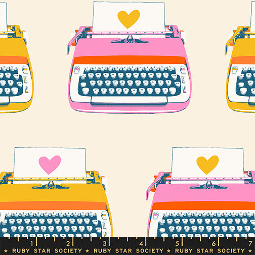Best Day Ever Typewriters Natural Yardage by Melody Miller for Ruby Star Society | RS0104 11