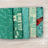 321 Blast Off Galaxy Custom Fat Quarter Bundle Blue Nebula Neptune by Stacy Iest Hsu | 5 Fat Quarters