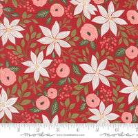 PRESALE Berry And Pine Poinsettia Party Cranberry Yardage by Lella Boutique for Moda Fabrics | 5240 14