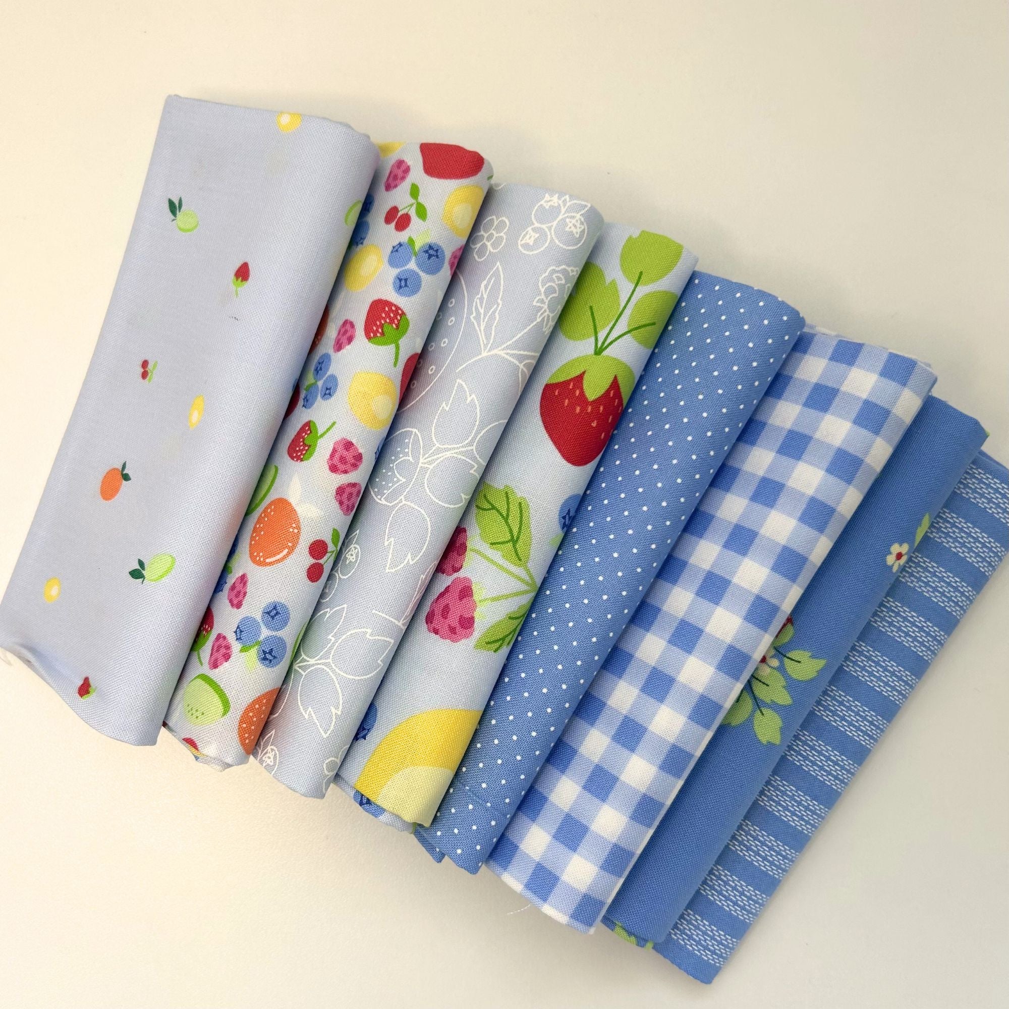 Fruit Salad Custom Fat Quarter Bundle Light Blue by Corey Yoder for Moda Fabrics | 8 FQs | Curated Bundle