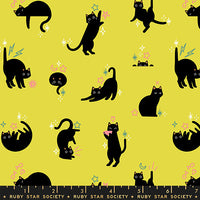PRESALE Freaky Familiars Catwalk Citron Yardage by Ruby Star Society | RS5193 11