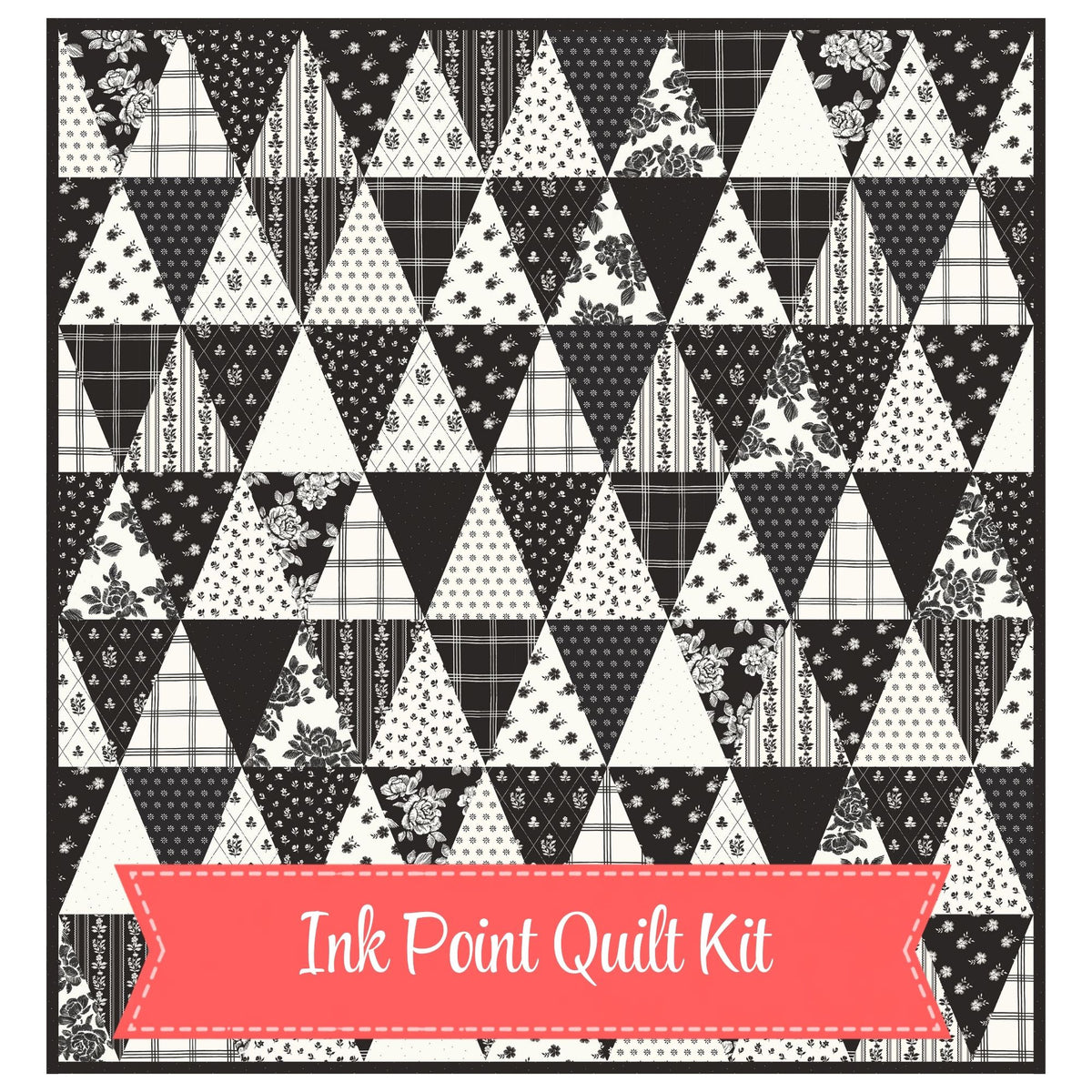 PRESALE Ink Point Quilt Kit With Moonlit Trellis by My Mind’s Eye for Riley Blake Designs | Quilt Size 42 1/2" x 44" | FREE PATTERN