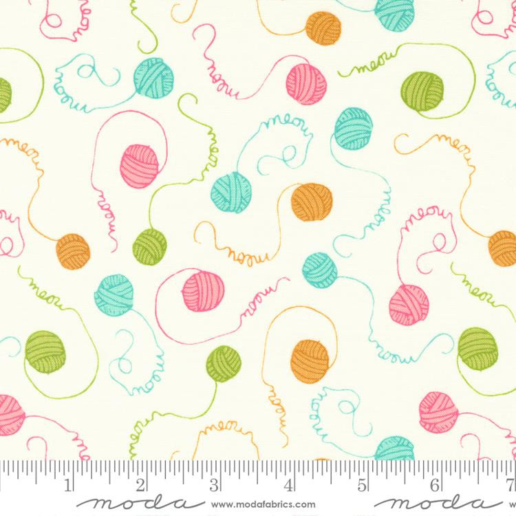 Here Kitty Kitty Cream Meow Yardage by Stacy Iest Hsu for Moda Fabrics |20834 11