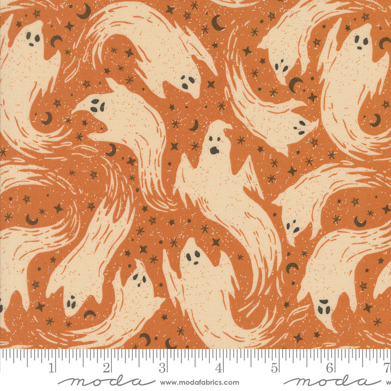 Home Sweet Haunt Pumpkin Ghostly Ghost Yardage by Stacy Iest Hsu for Moda Fabrics | 20914 14