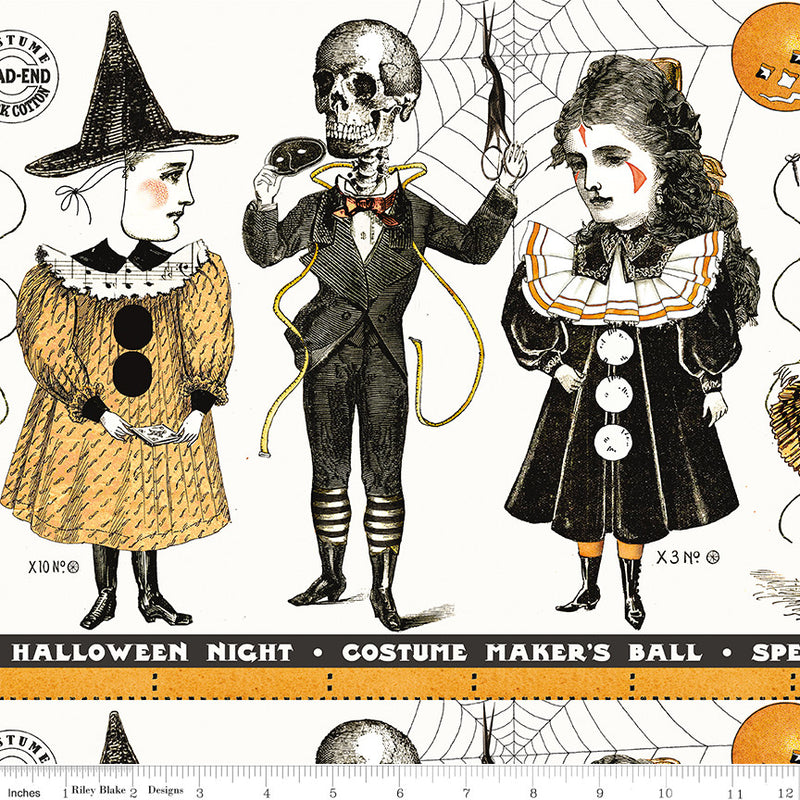 Costume Maker's Act II Costume Border Stripe White Yardage by J. Wecker Frisch for Riley Blake Designs | CD16004-WHITE
