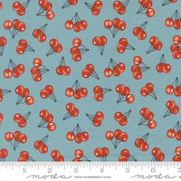 Farmstead Farm Fresh Cherries Mountain Stream Yardage by Stacy Iest Hsu for Moda Fabrics | 5 Yard Backing | 20906 14