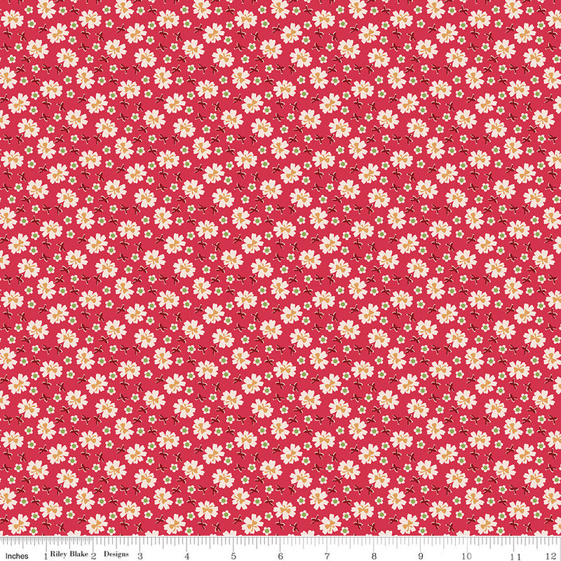 PRESALE Farmers Daughter Bows Tea Rose Yardage by Lori Holt of Bee in My Bonnet | C17166-TEAROSE