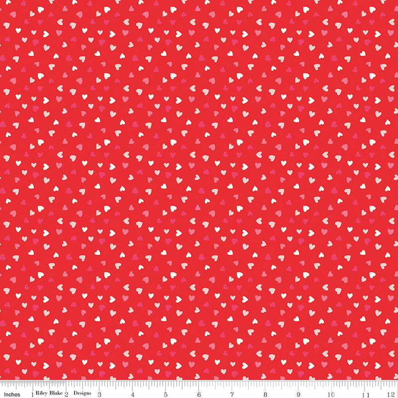 Sweetheart Heart Toss Red by My Mind's Eye for Riley Blake Designs | C15505-RED