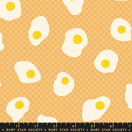 Egg and Friends Fried Eggs Cantaloupe Yardage by Kimberly Kight for Ruby Star Society | RS3090 11