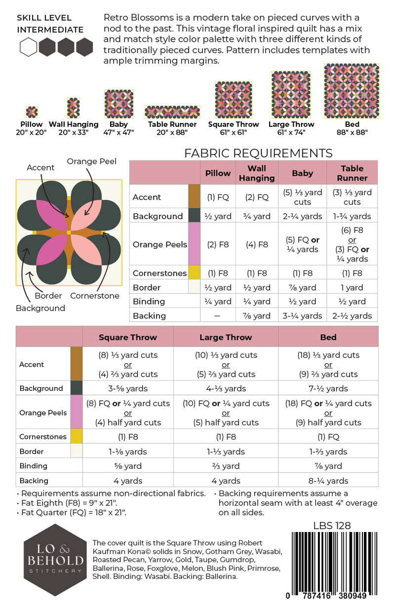 Retro Blossoms Quilt Pattern by Lo & Behold Stitchery  | P249-RETRO