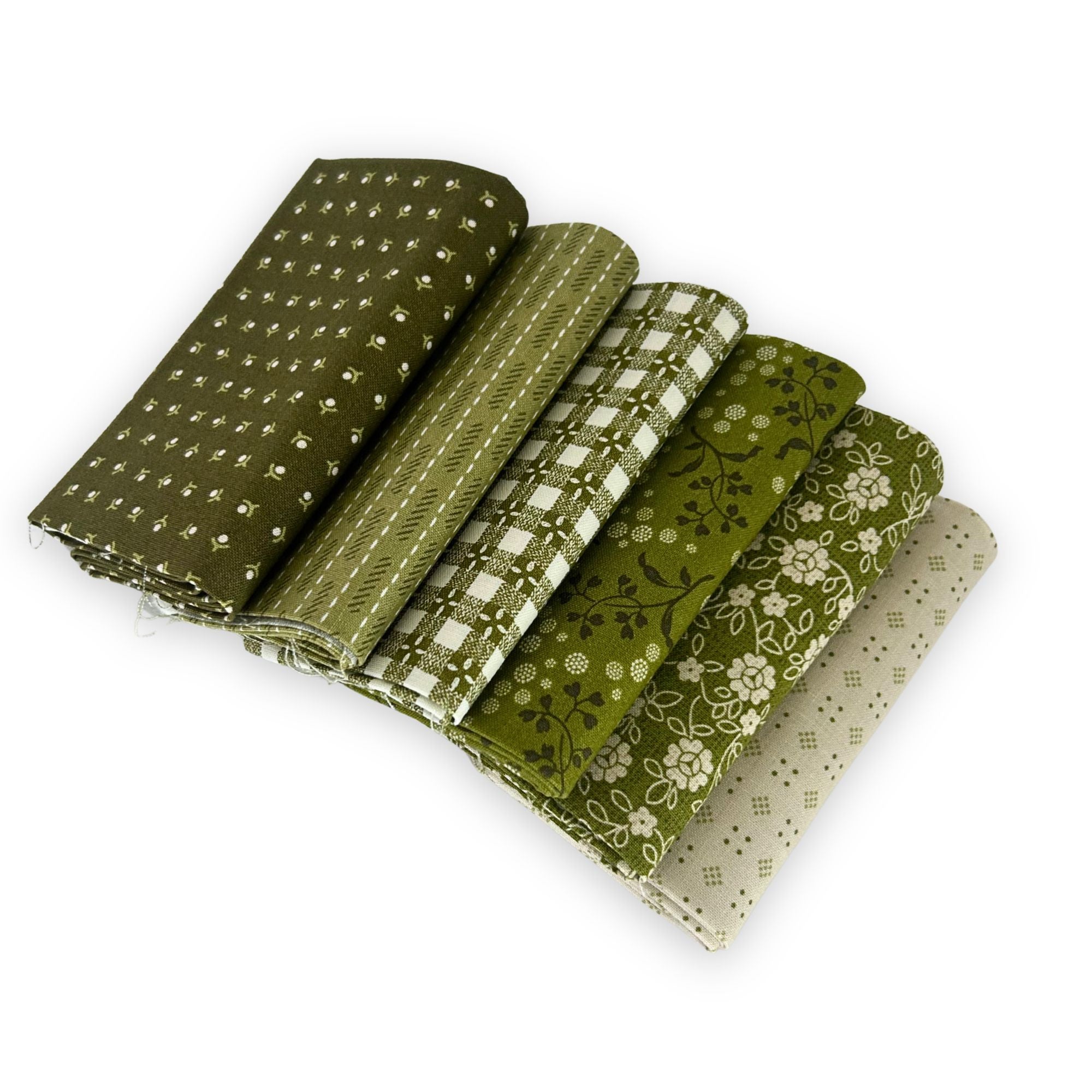 Fat Quarter Bundle Olive | Baked With Love by Lori Holt of Bee in My Bonnet | 6 Fat Quarters | Curated Bundle