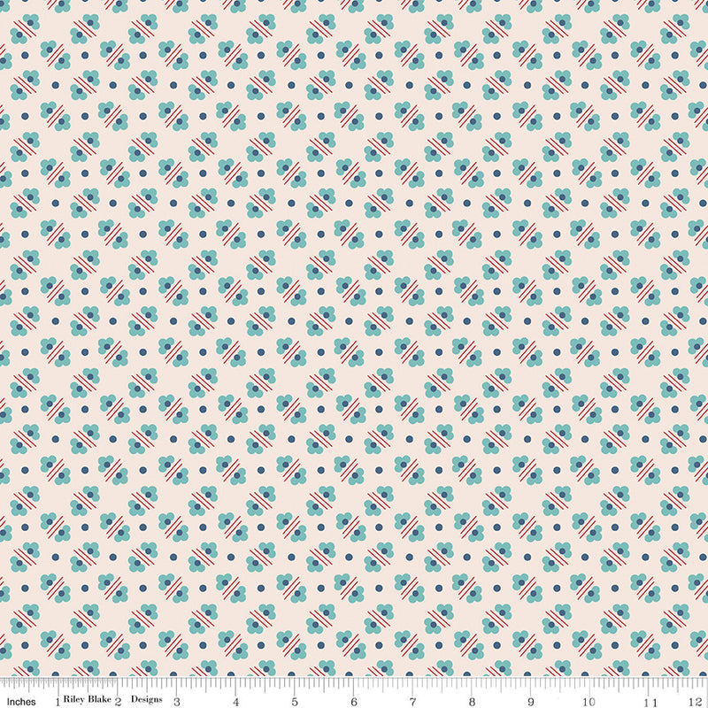 Americana Harriet Latte Yardage by Lori Holt of Bee in My Bonnet for |  5 Yard Backing | C16091-LATTE