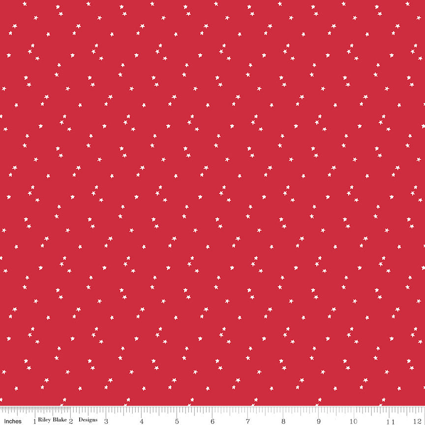 Seasonal Basics Stars Red Yardage by Christopher Thompson for Riley Blake Designs | C657-RED