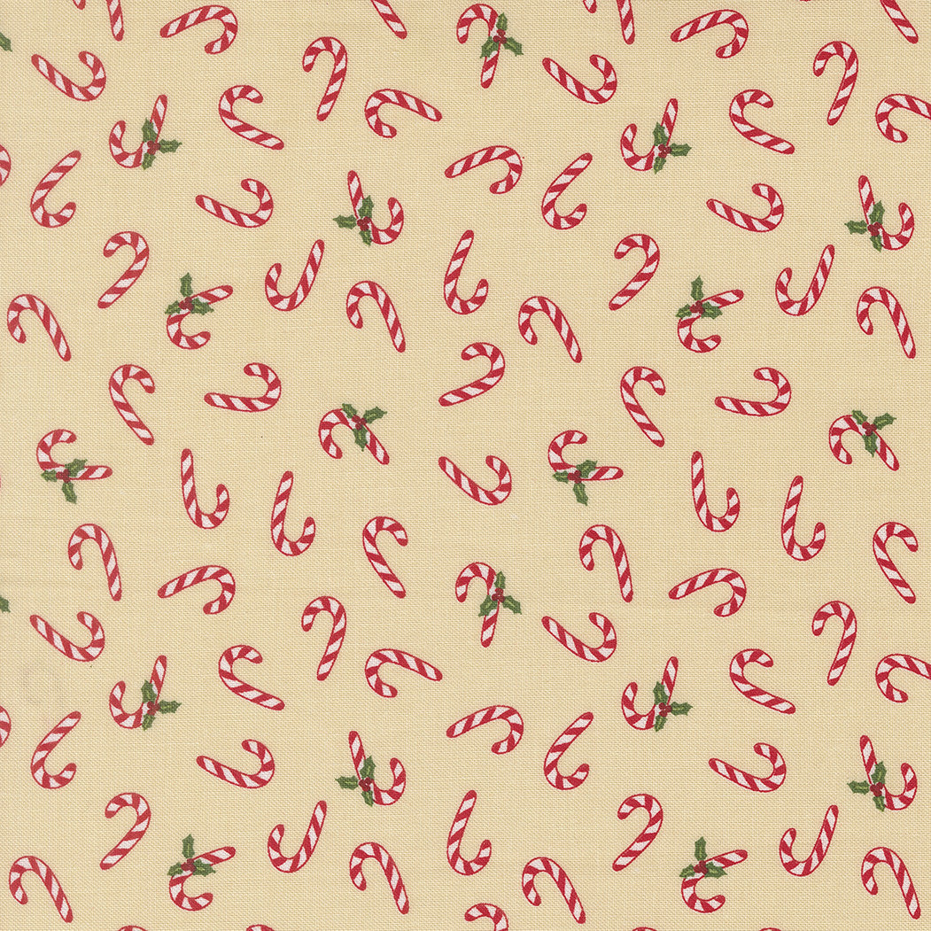 Holiday Cheer Candy Cane Natural Yardage by Stacy Iest Hsu for Moda Fabrics | 20975 11