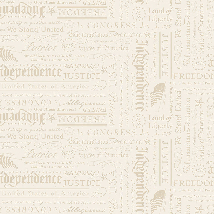 PRESALE Independence Declaration Cream Yardage by the RBD Designers for Riley Blake Designs | C17334-CREAM