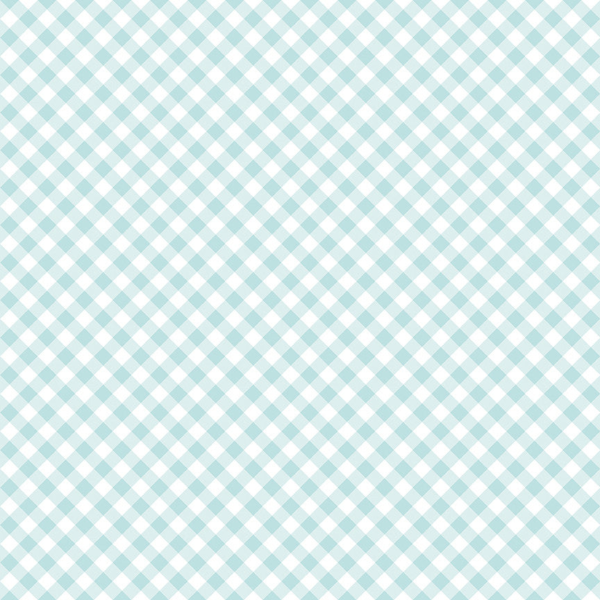 Whimsical Woodland Diagonal Gingham Aqua Yardage by Tasha Noel for Riley Blake Designs | C17646-AQUA