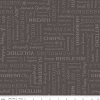 Home Town Holiday Words Dark MilkCan Yardage by Lori Holt for Riley Blake Designs | C14902 DKMILK