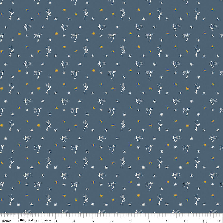 PRESALE Story Land Fairy Lights Navy Yardage by Sarah Jane for Riley Blake Designs | C18305-NAVY