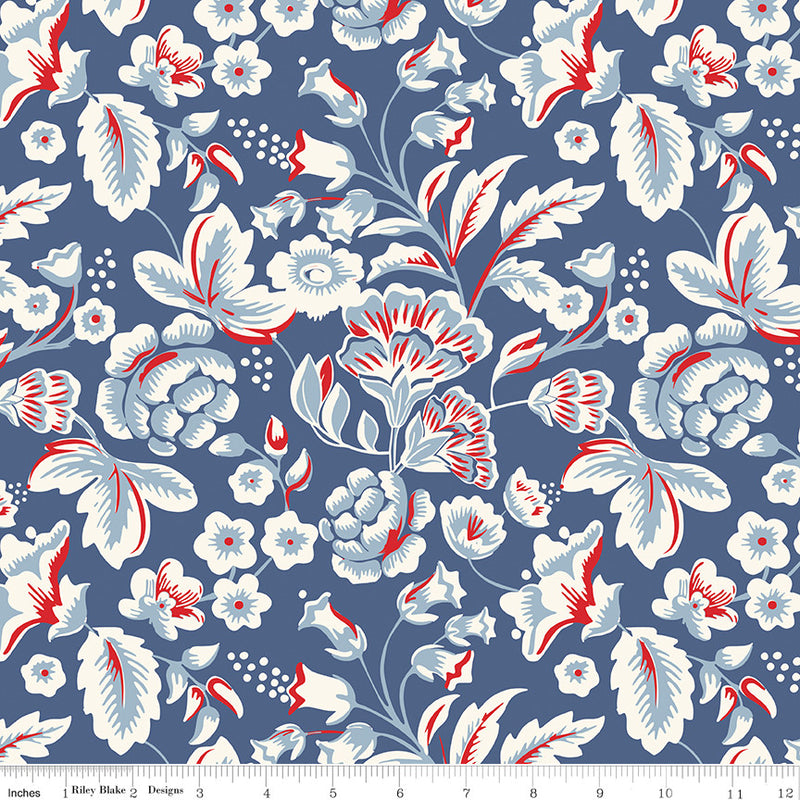 Freedom Garden Main Cornflower Yardage by My Mind's Eye for Riley Blake Designs | C15620-CORNFLOWER