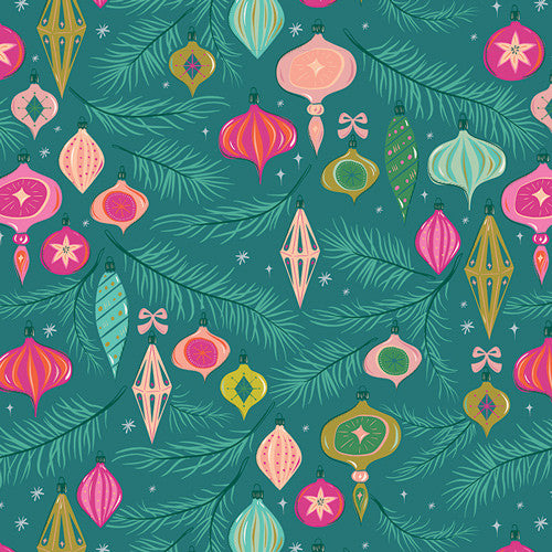 PRESALE Christmas in Color Jingle all the Way Spruce Yardage by Art Gallery Fabrics | CMC-25411
