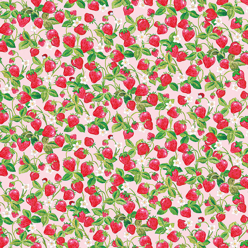 PRESALE The World of Strawberry Shortcake Strawberries Pink Yardage for Riley Blake Designs | C18564-PINK